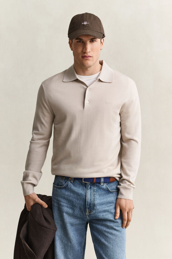 Pull fa&ccedil;on polo en laine m&eacute;rinos extrafine