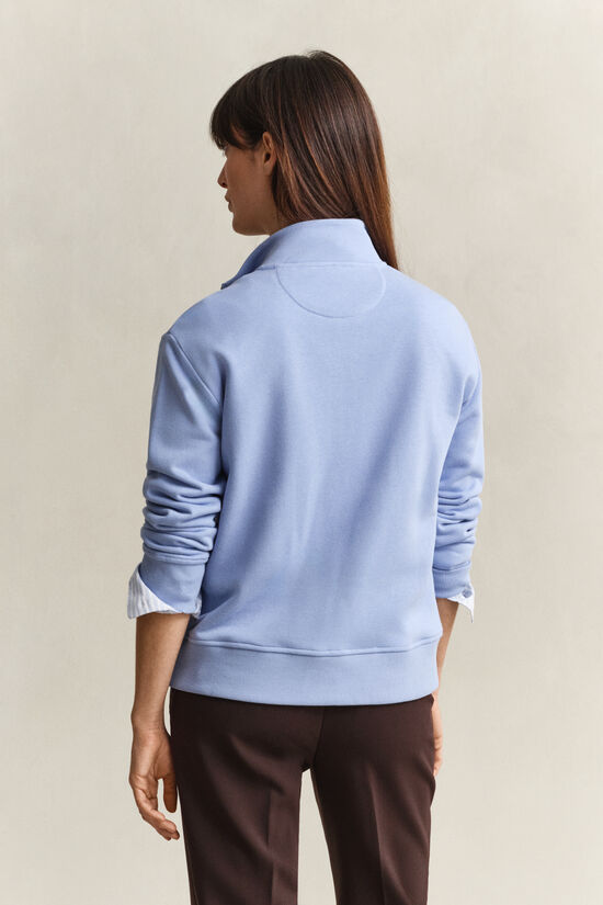 Sweat-shirt &agrave; demi-zip avec &eacute;cusson