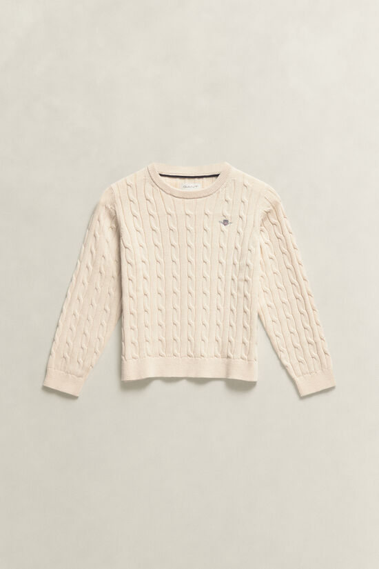 Pull en maille torsad&eacute;e avec &eacute;cusson Gar&ccedil;on