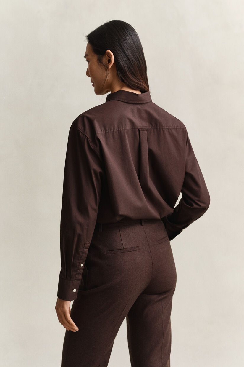 Chemise coupe d&eacute;contract&eacute;e en popeline classique