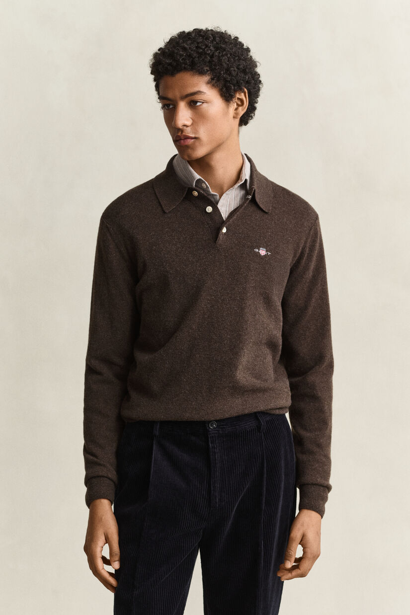 Pull polo en laine d'agneau ultrafine