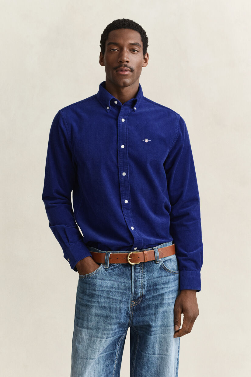 Chemise en velours c&ocirc;tel&eacute;