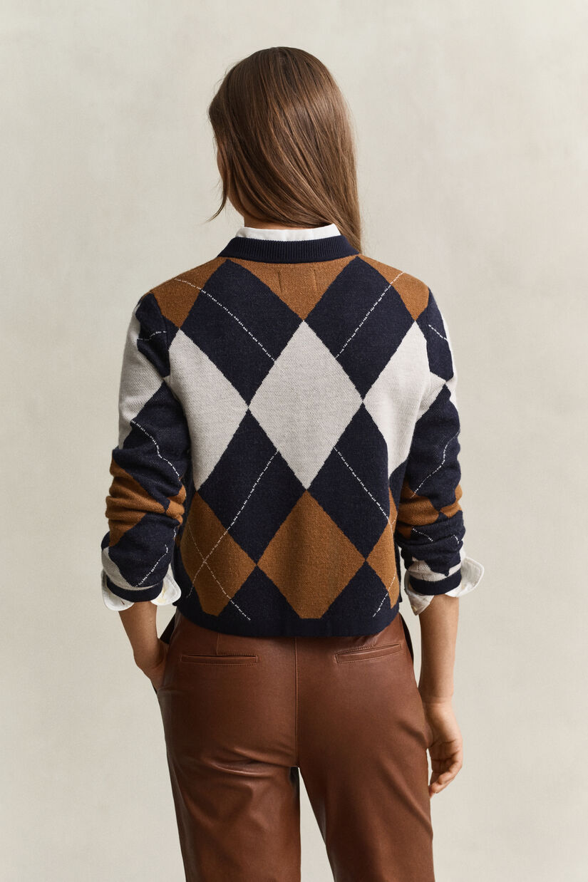 Cardigan &agrave; motif argyle