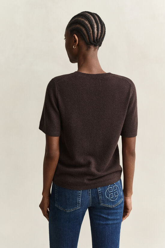 Pull &agrave; manches courtes en cachemire