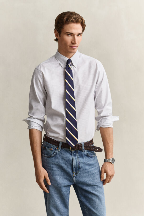 Chemise habill&eacute;e en serg&eacute; &agrave; carreaux