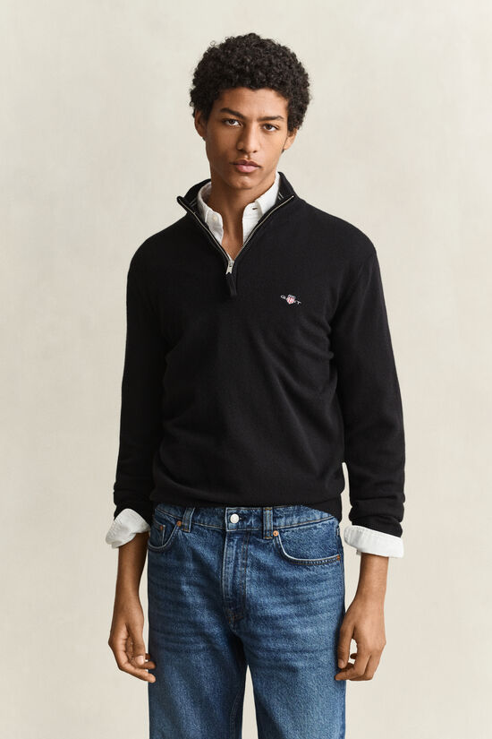 Pull &agrave; demi-zip en laine d&rsquo;agneau
