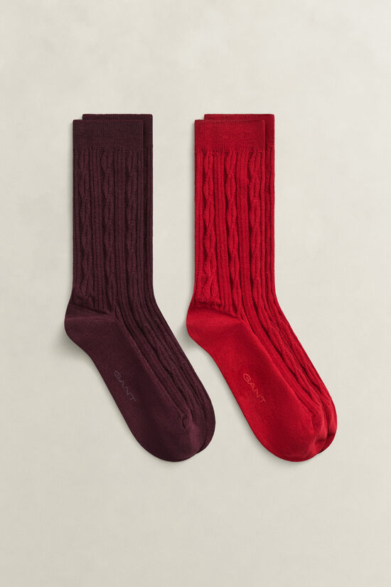 Coffret cadeau de 2&nbsp;paires de chaussettes en maille torsad&eacute;e
