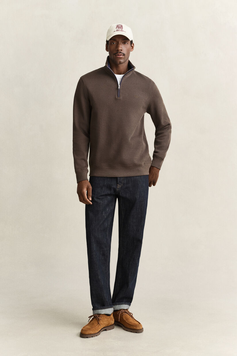 Sweat-shirt &agrave; demi-zip Sacker Rib