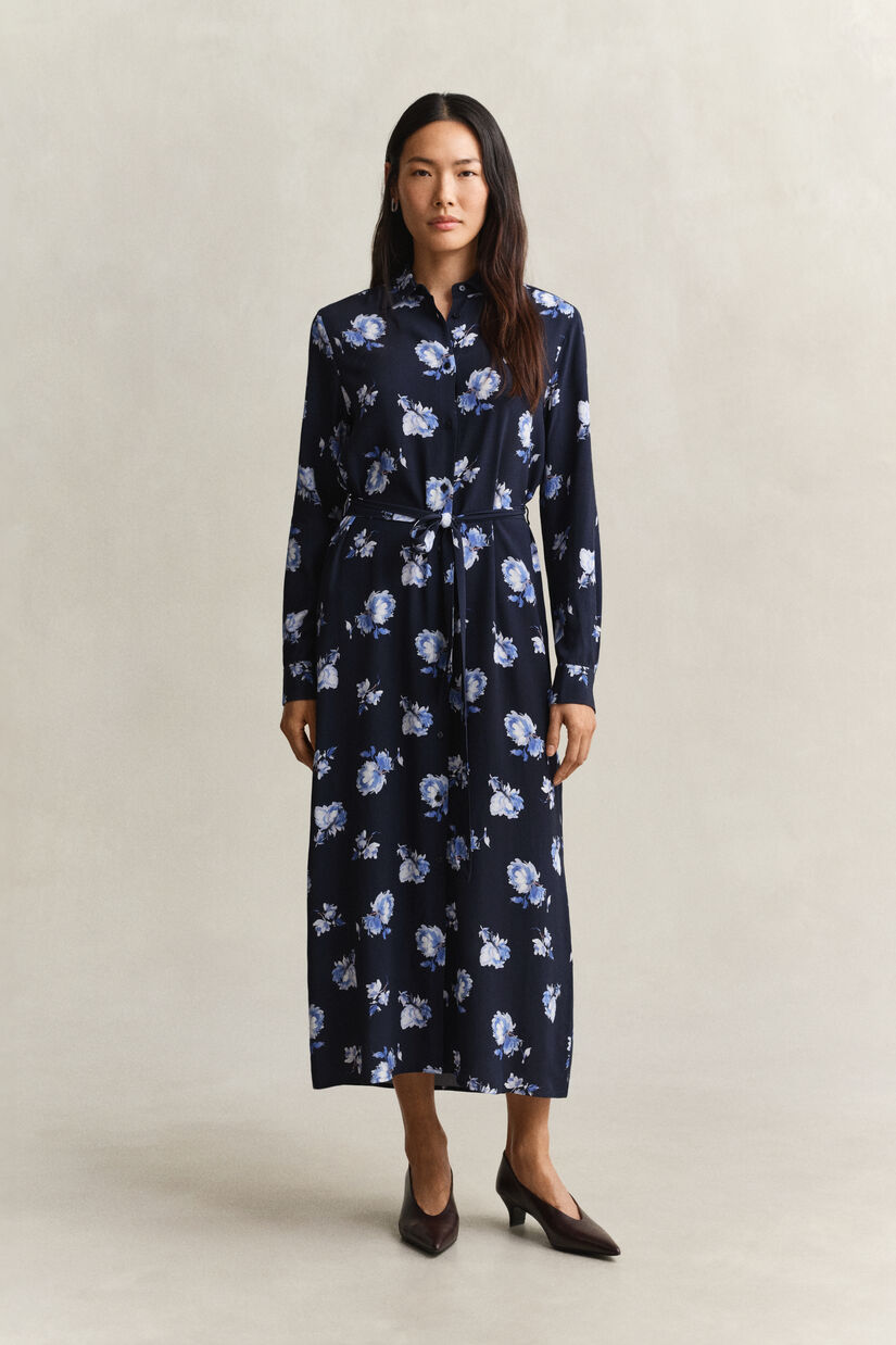 Robe-chemise &agrave; imprim&eacute; floral