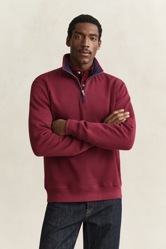 Sweat-shirt &agrave; demi-zip Sacker Rib