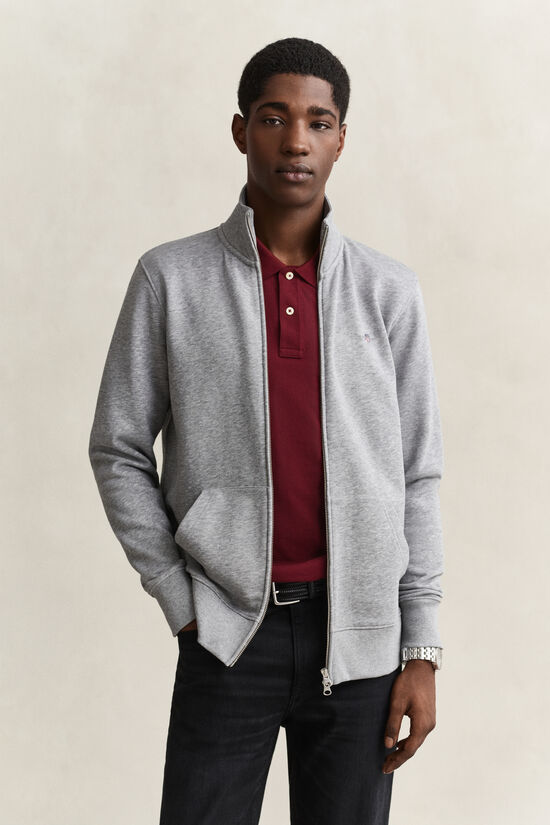Sweat-shirt zipp&eacute; avec &eacute;cusson