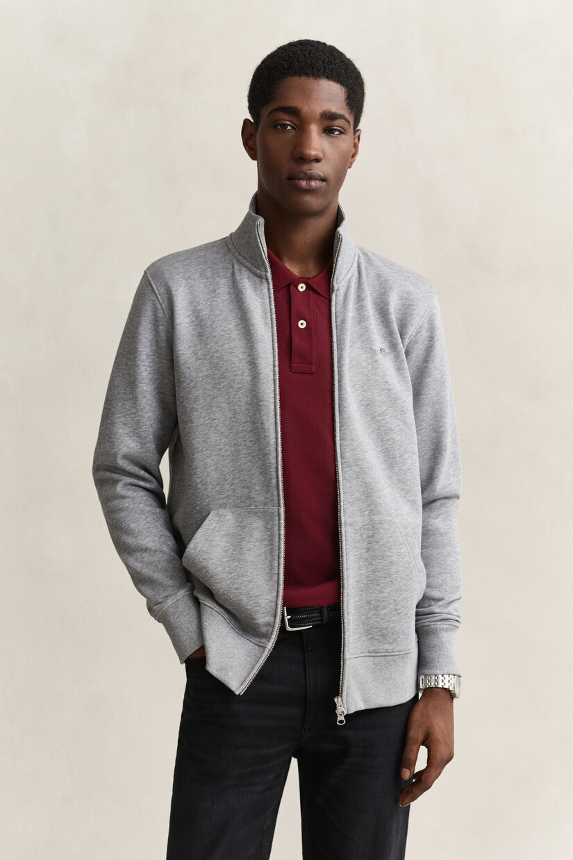 Sweat-shirt zipp&eacute; avec &eacute;cusson