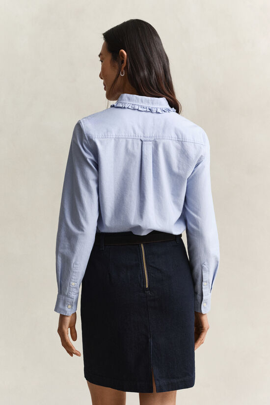 Chemise en coton Oxford classique &agrave; volants