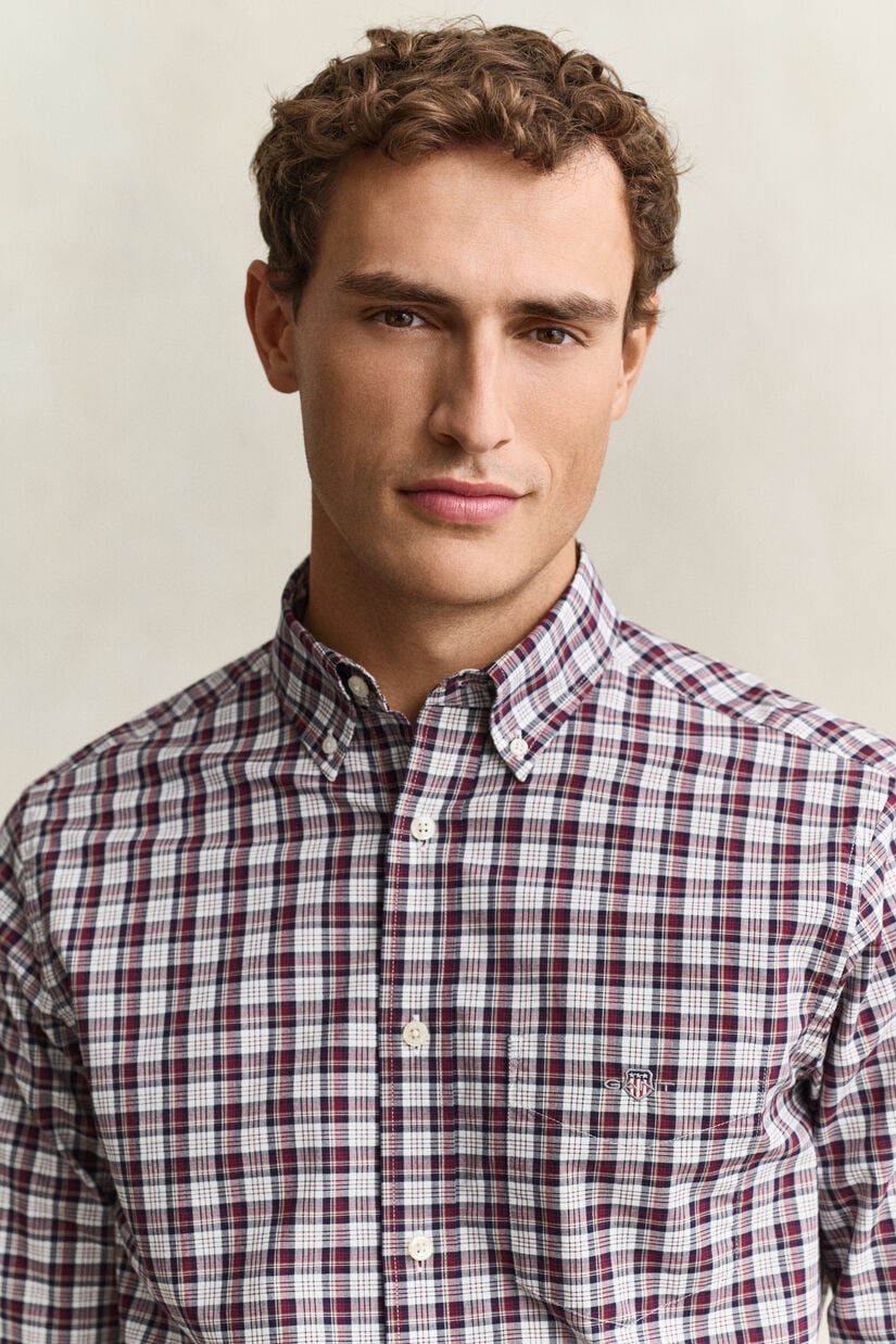 Chemise en popeline &agrave; carreaux