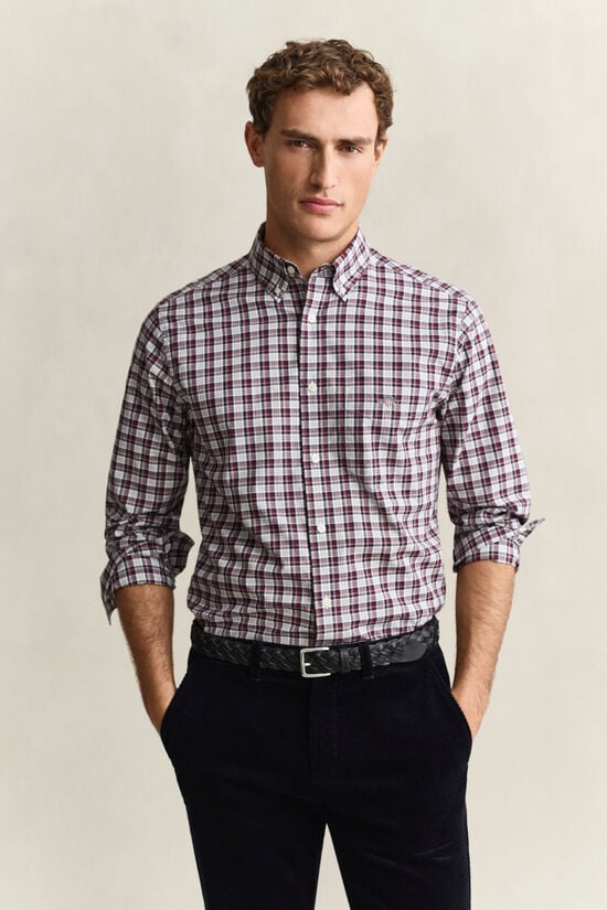 Chemise en popeline &agrave; carreaux