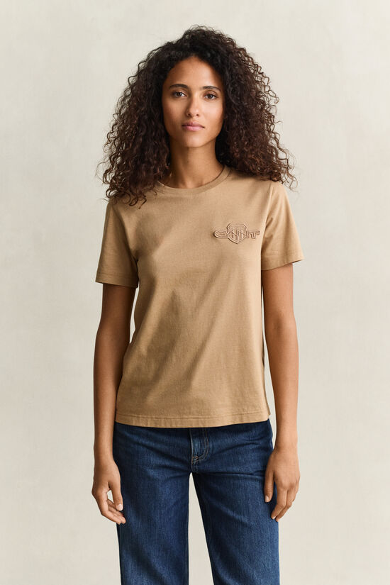 T-shirt avec &eacute;cusson ton sur ton