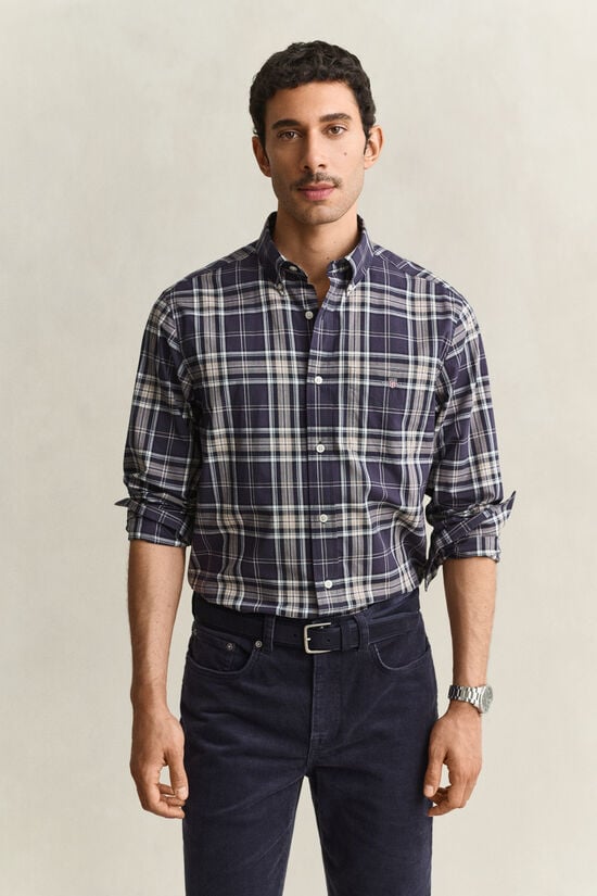 Chemise en popeline &agrave; carreaux