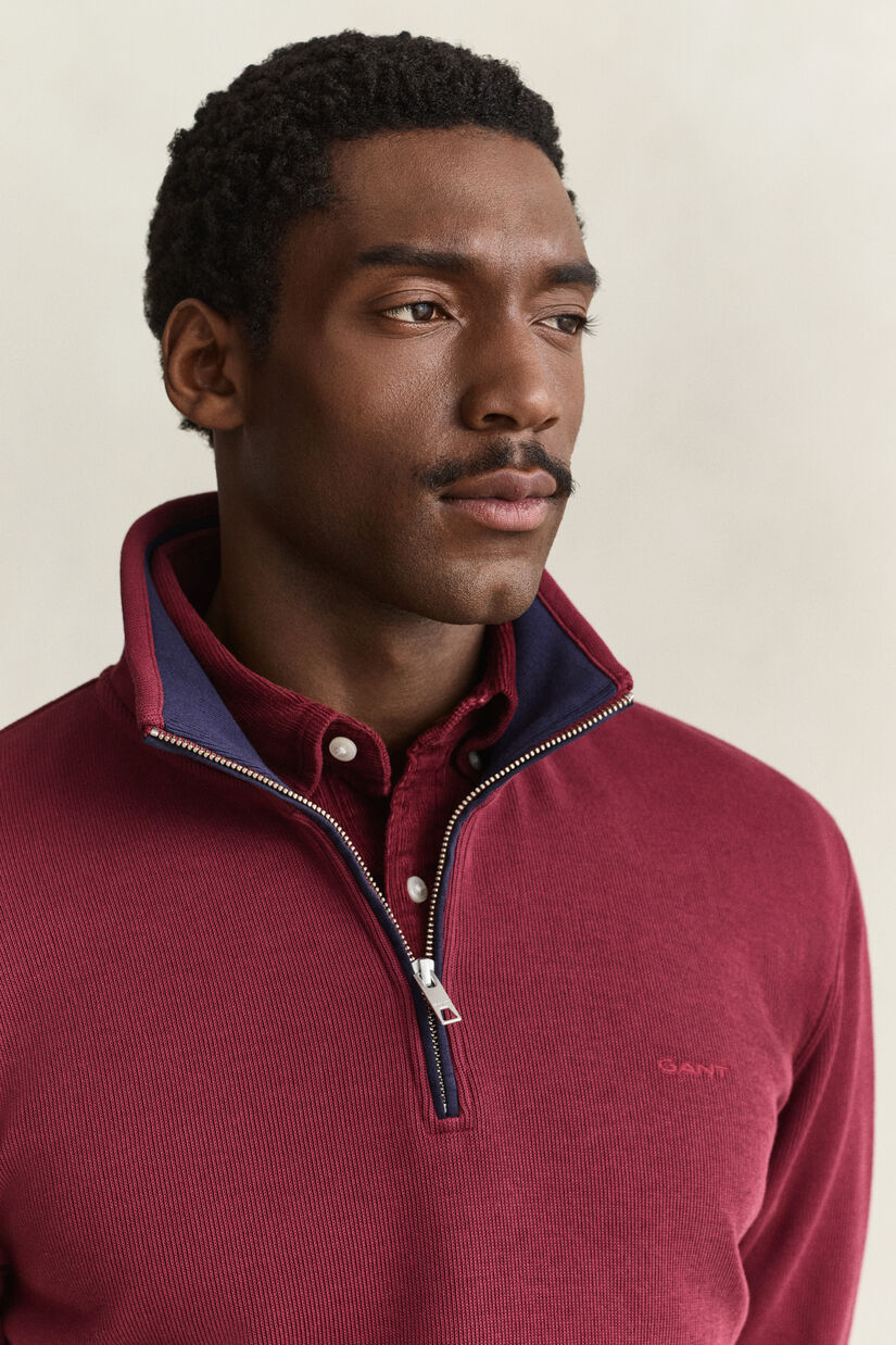 Sweat-shirt &agrave; demi-zip Sacker Rib