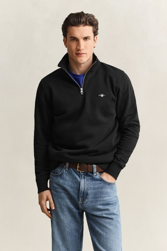 Sweat-shirt &agrave; demi-zip avec &eacute;cusson