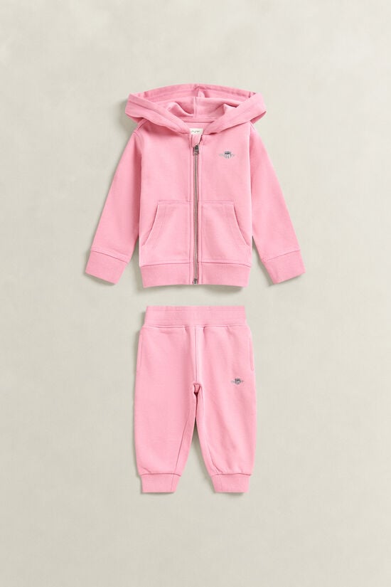 Ensemble sweat &agrave; capuche et pantalon de jogging avec &eacute;cusson Fille