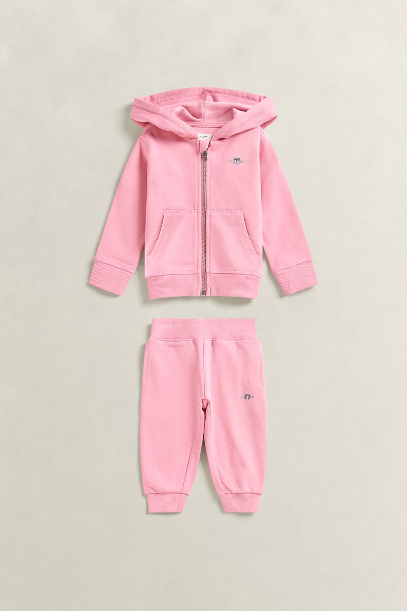 Ensemble sweat &agrave; capuche et pantalon de jogging avec &eacute;cusson Fille