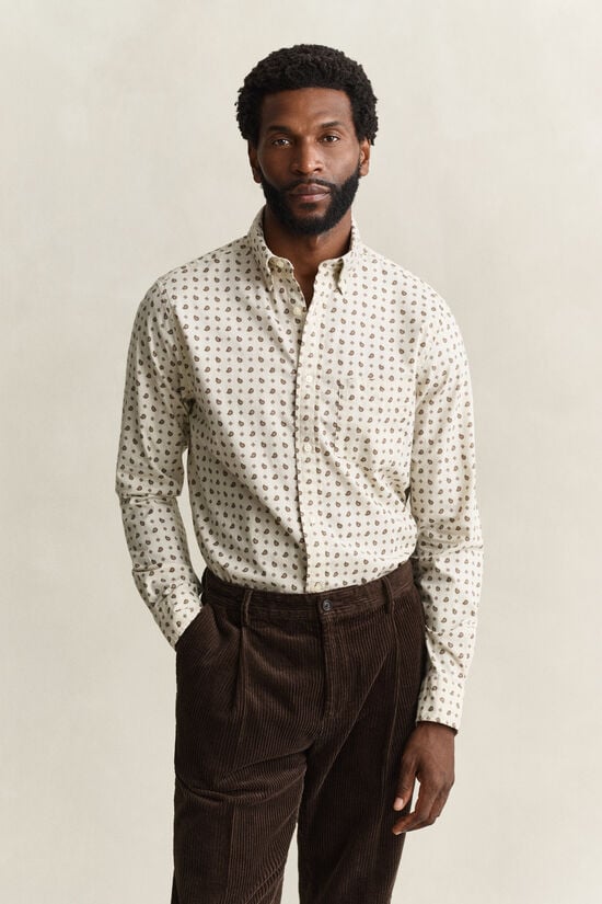 Chemise en serg&eacute; &agrave; motif cachemire
