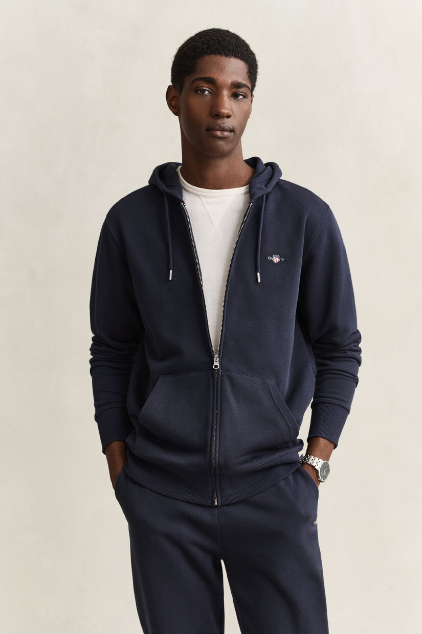 Sweat &agrave; capuche zipp&eacute; avec &eacute;cusson