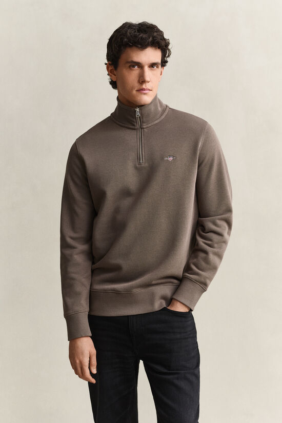 Sweat-shirt &agrave; demi-zip avec &eacute;cusson
