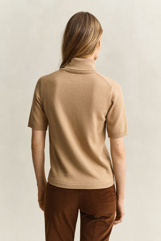 Pull col roul&eacute; en laine m&eacute;lang&eacute;e m&eacute;tallis&eacute;e