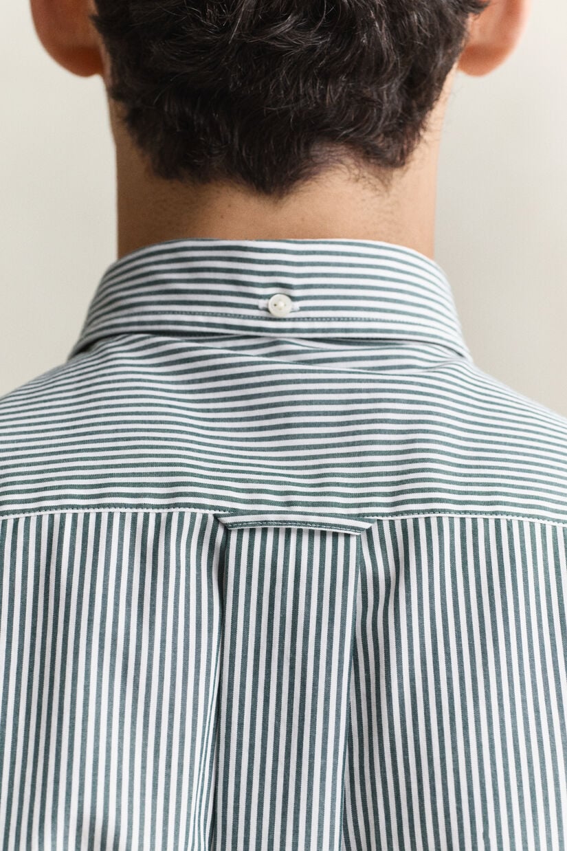 Chemise regular en popeline &agrave; rayures classique