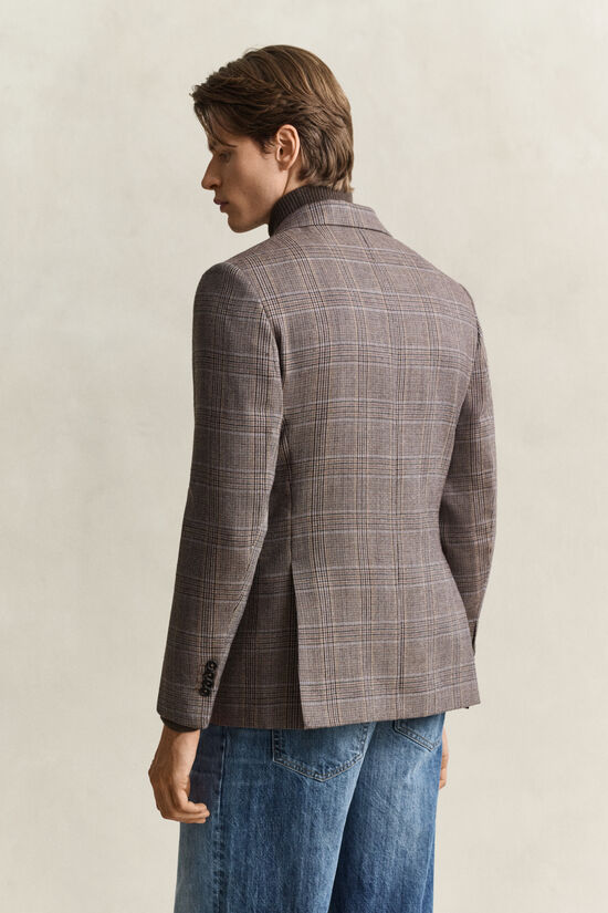 Veste de costume en laine &agrave; carreaux