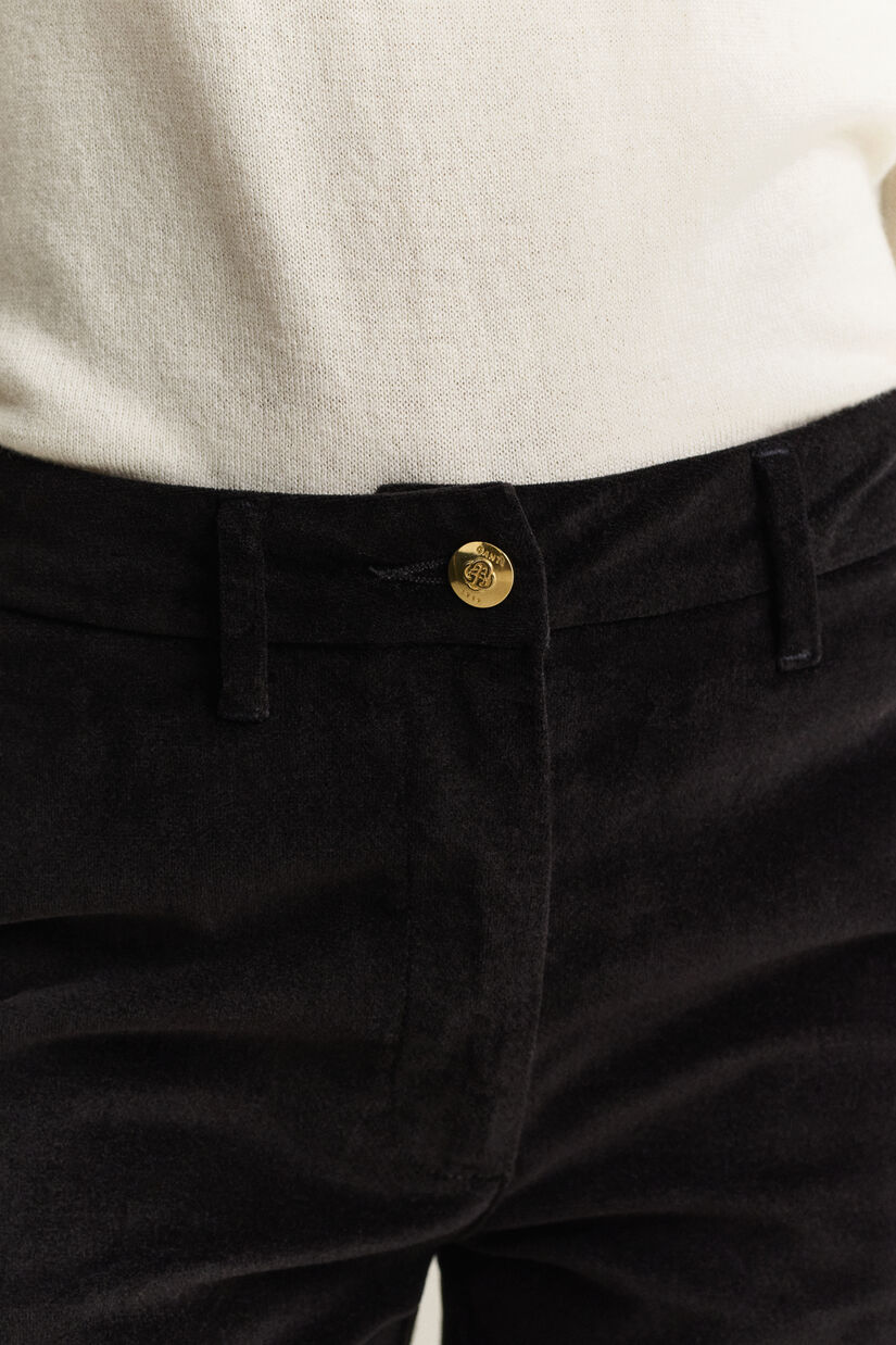 Pantalon &eacute;vas&eacute; en velours