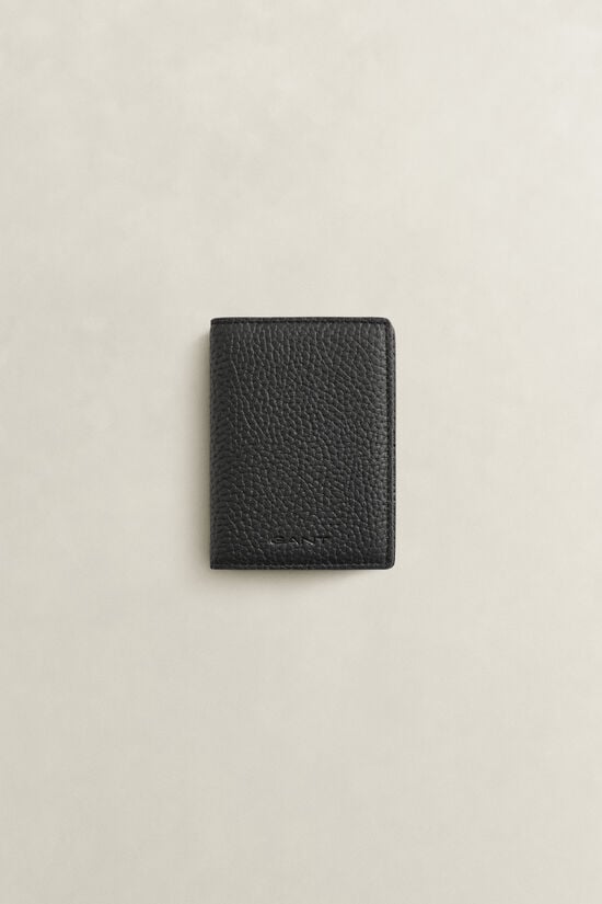 Porte-cartes en cuir &agrave; deux volets