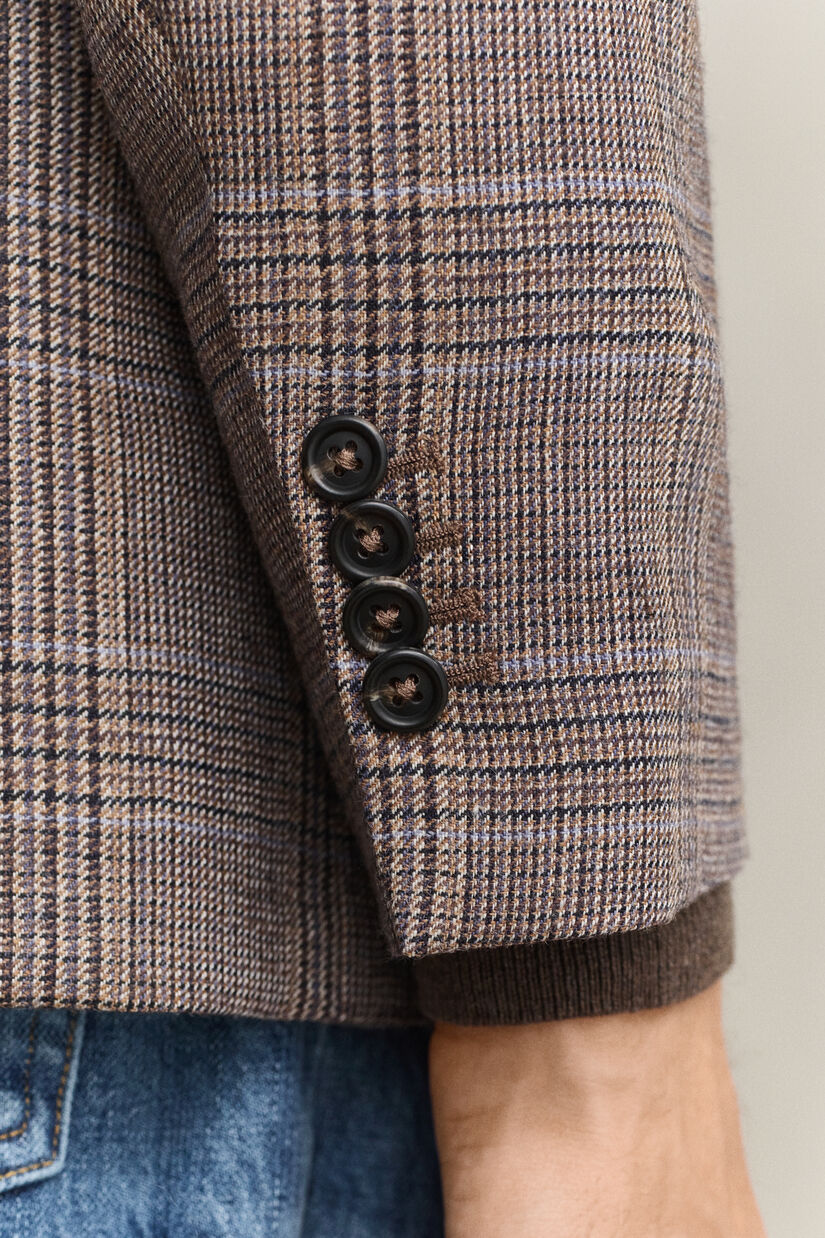 Veste de costume en laine &agrave; carreaux