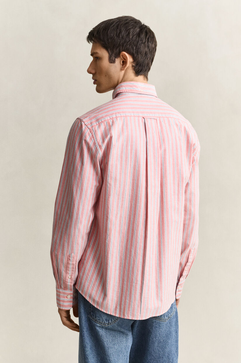 Chemise en coton Oxford classique &agrave; rayures
