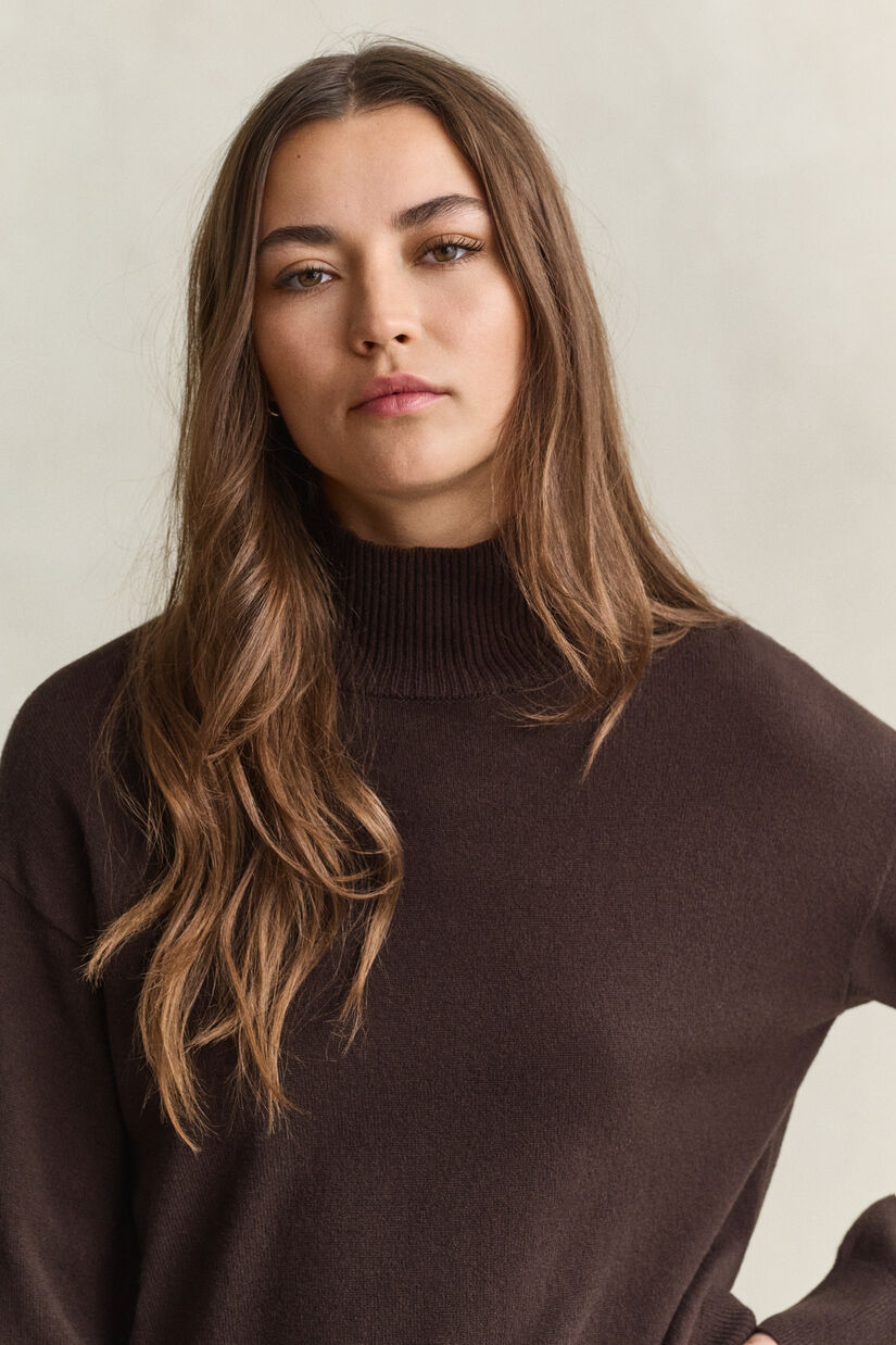 Pull &agrave; col chemin&eacute;e en laine d&rsquo;agneau ultrafine