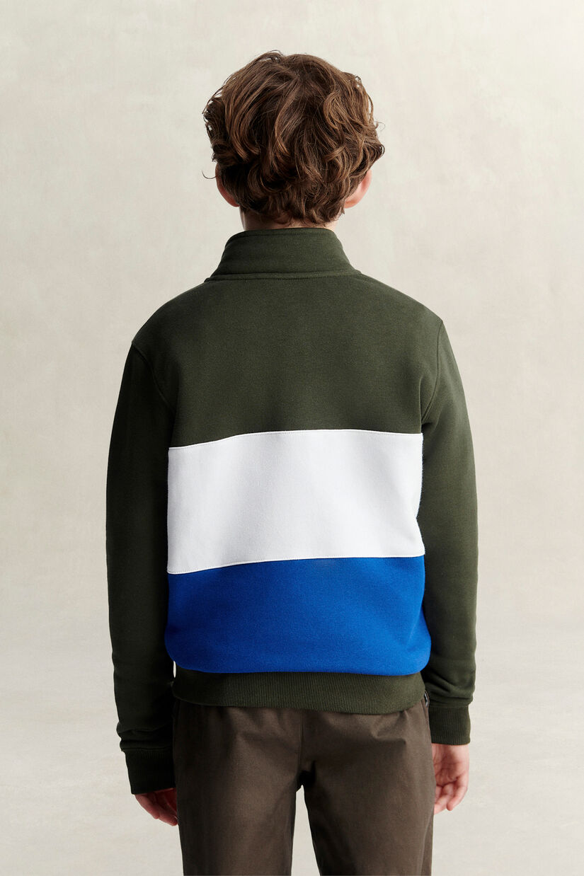 Sweat-shirt &agrave; demi-zip en colour-block Ado Gar&ccedil;on