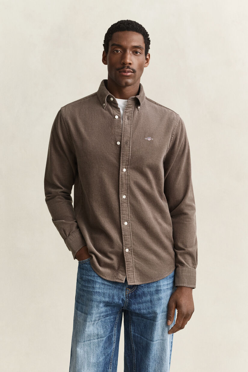Chemise en velours c&ocirc;tel&eacute;