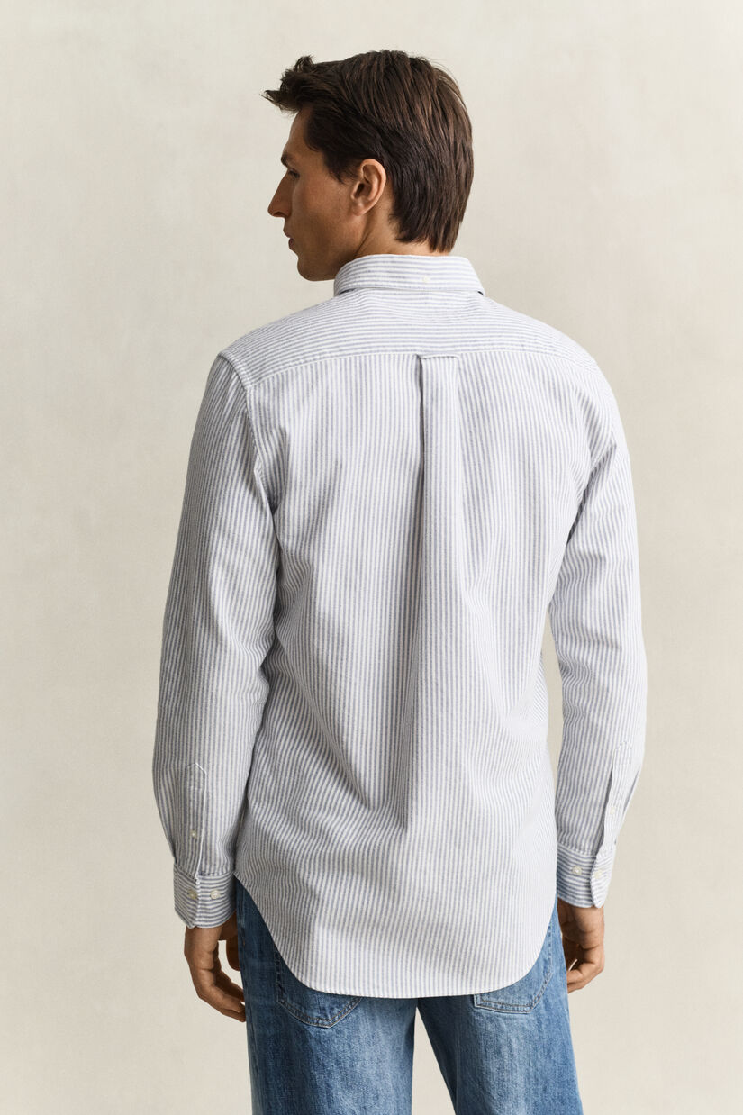 Chemise en coton Oxford bross&eacute; avec rayures