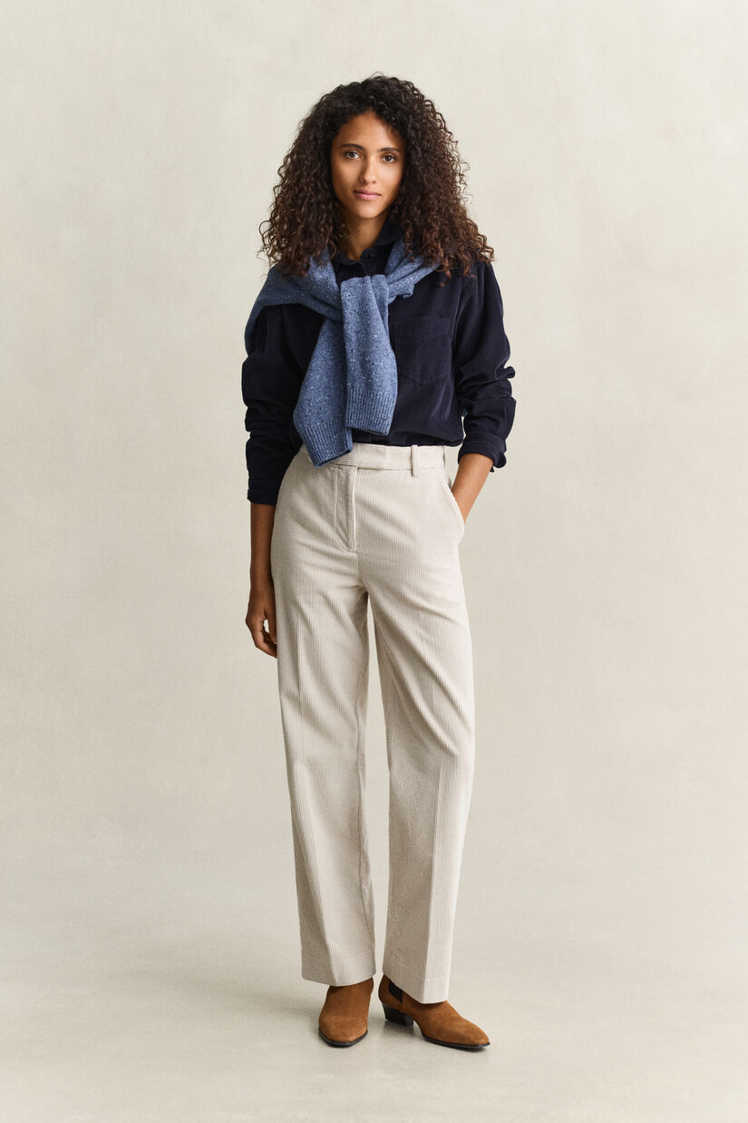Pantalon habill&eacute; en velours c&ocirc;tel&eacute;