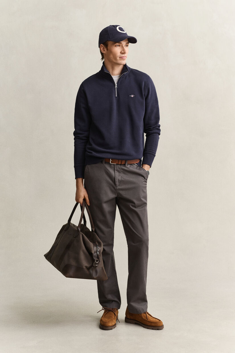Sweat-shirt &agrave; demi-zip avec &eacute;cusson