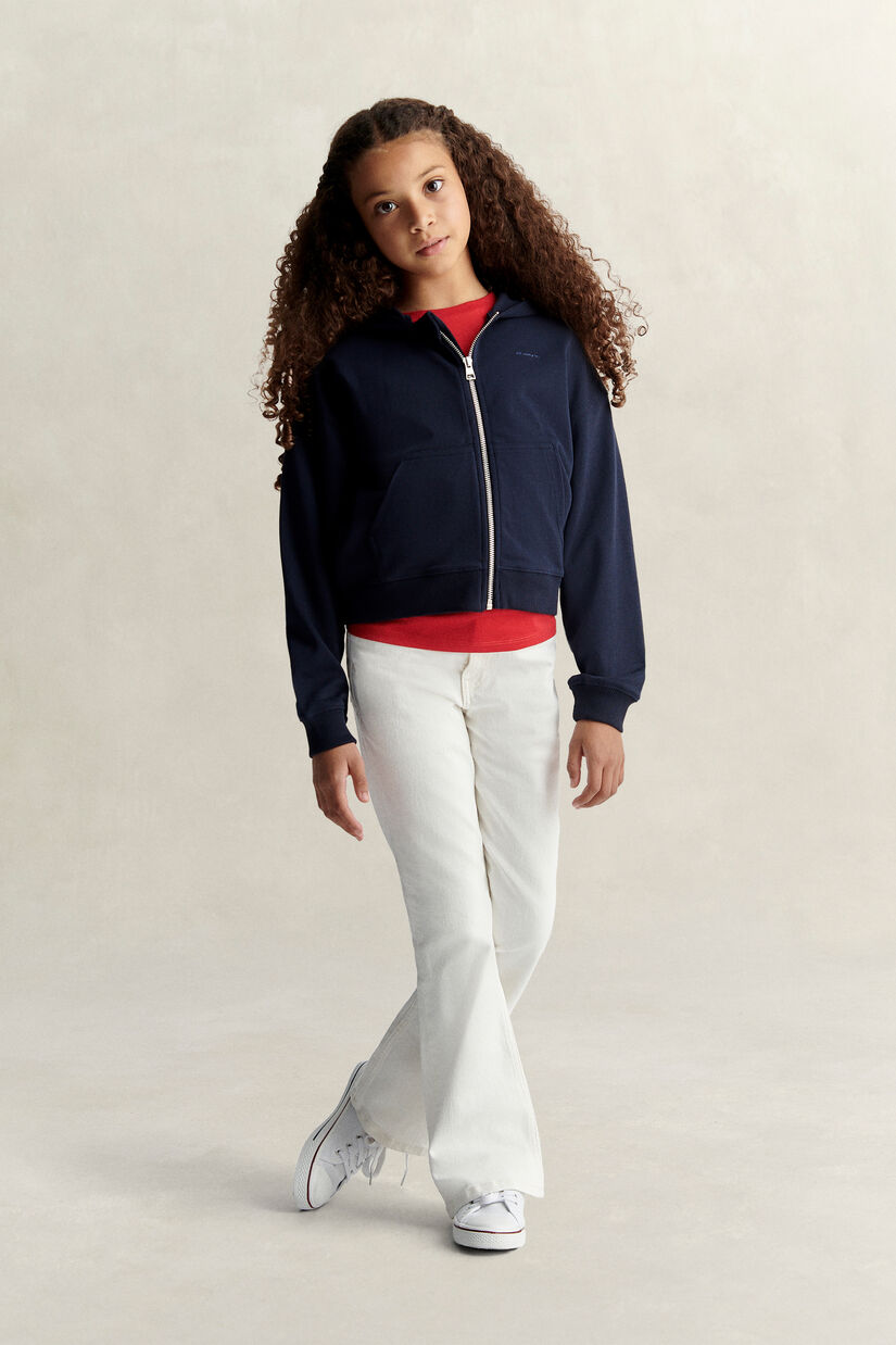 Sweat &agrave; capuche court zipp&eacute; Ado Fille