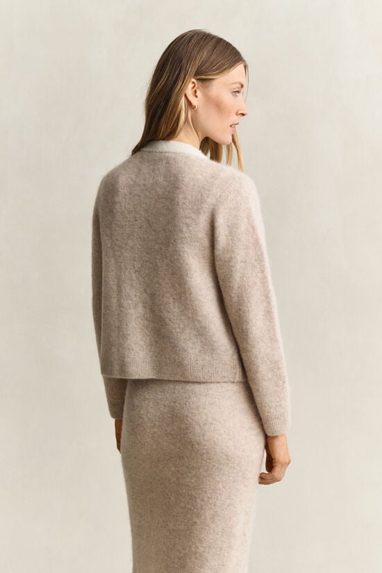 Cardigan en laine d&rsquo;alpaga m&eacute;lang&eacute;e