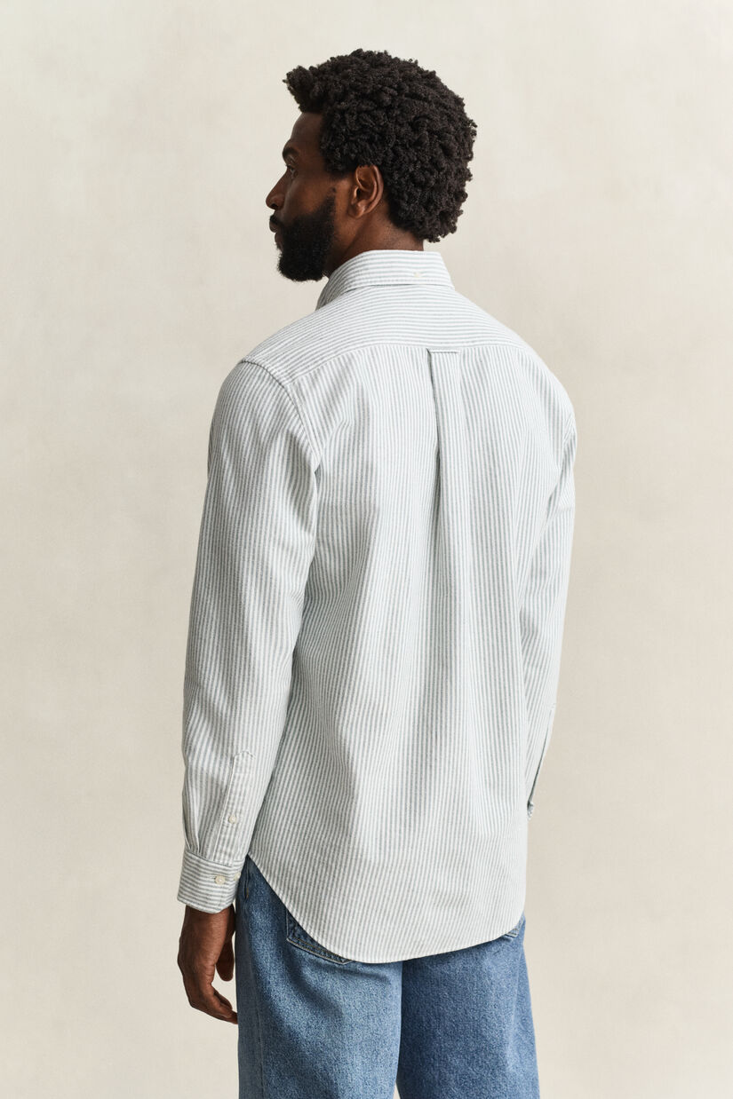 Chemise en coton Oxford bross&eacute; avec rayures