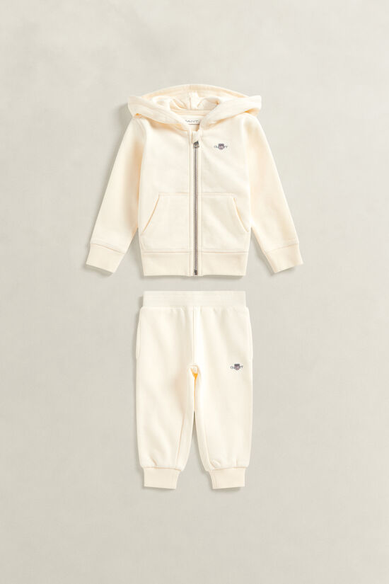 Ensemble sweat &agrave; capuche et pantalon de jogging avec &eacute;cusson Fille