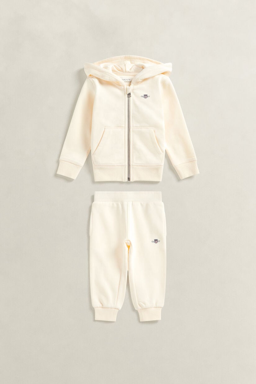 Ensemble sweat &agrave; capuche et pantalon de jogging avec &eacute;cusson Fille