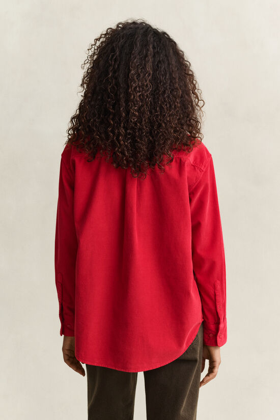 Chemise d&eacute;contract&eacute;e en velours c&ocirc;tel&eacute;