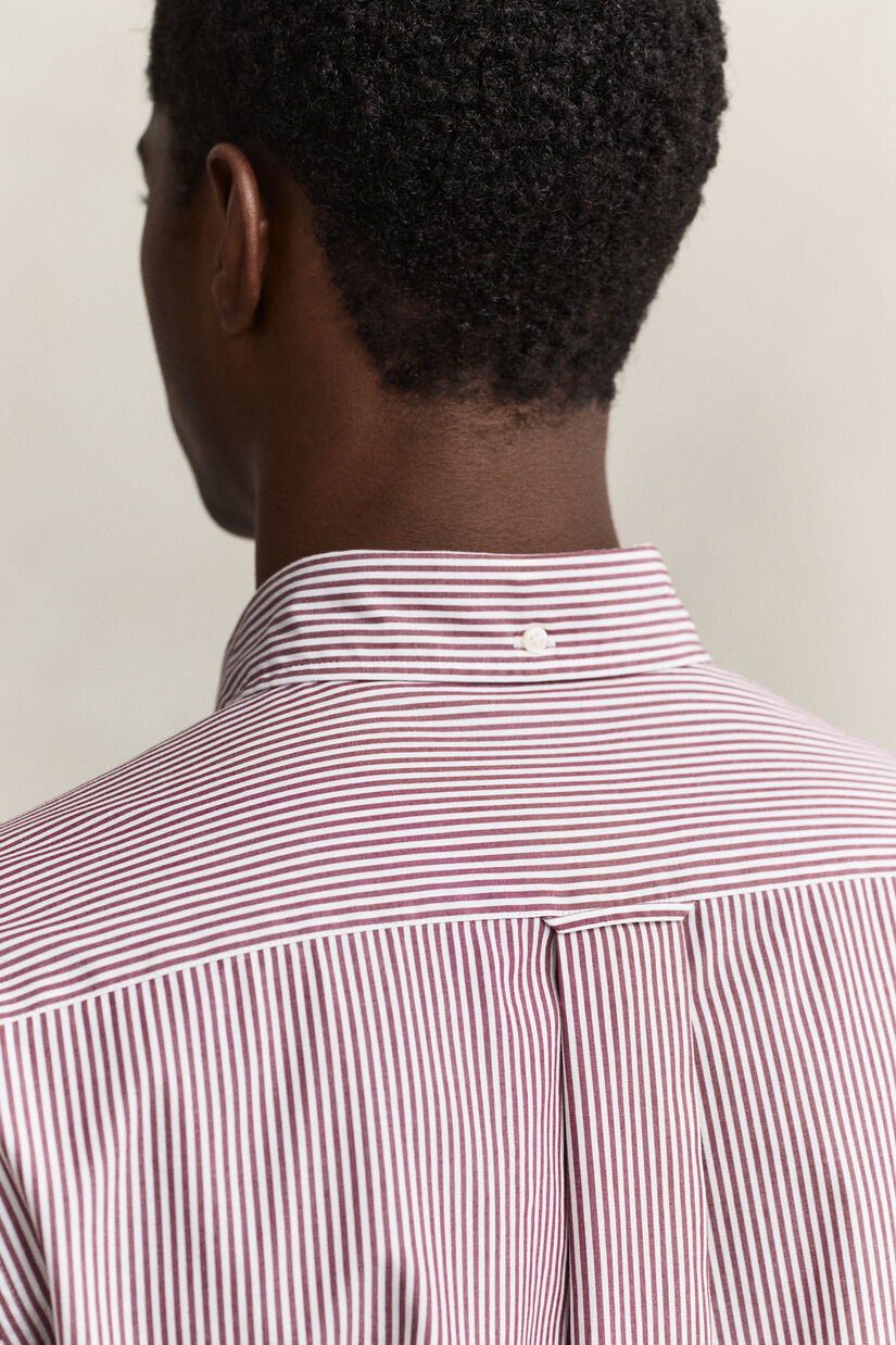 Chemise regular en popeline &agrave; rayures classique