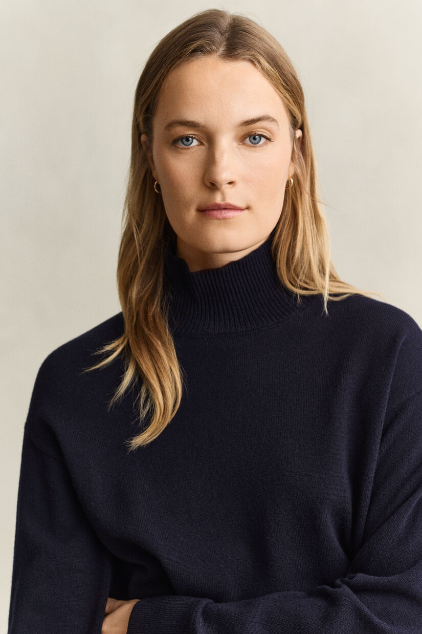 Pull &agrave; col chemin&eacute;e en laine d&rsquo;agneau ultrafine