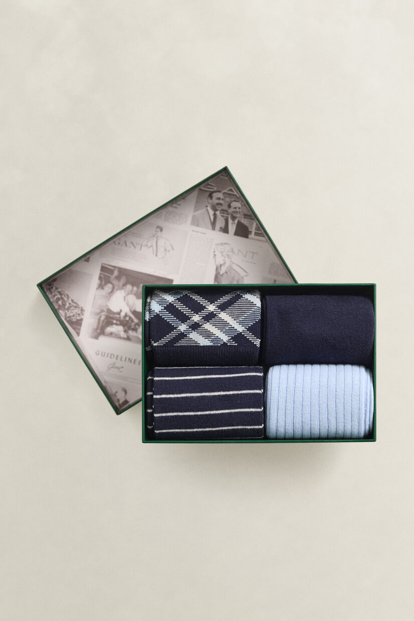 Coffret cadeau de 4&nbsp;paires de chaussettes &agrave; carreaux